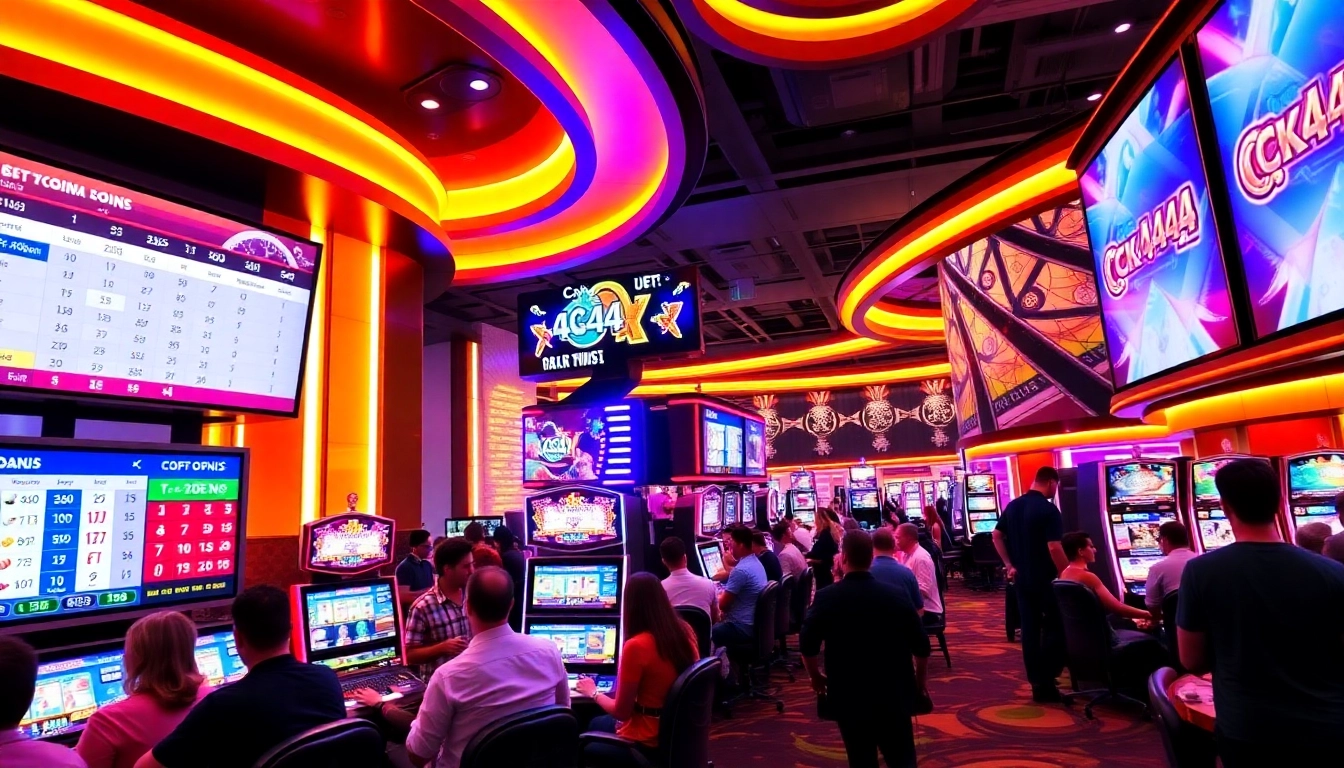 Engaging depiction of online gaming with ck4444 bet on a dynamic digital casino interface, featuring vibrant visuals and lively action for players.