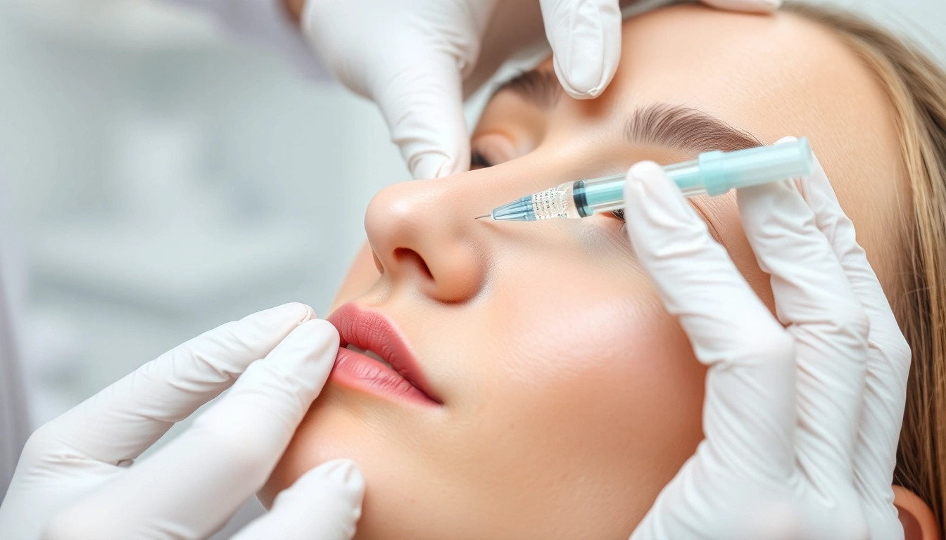 Botox treatment in Zürich: a professional injects Botox to smooth facial wrinkles safely