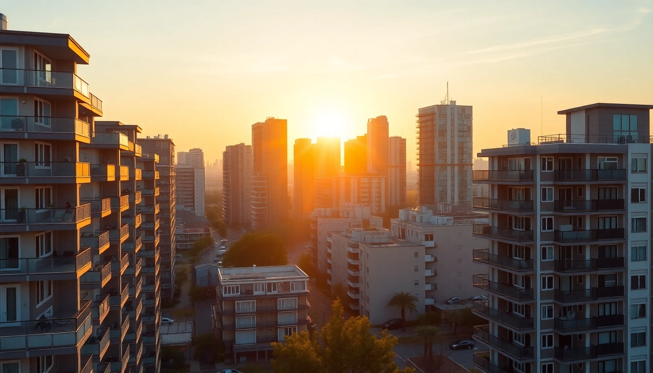 UK Rental Market analysis showing modern rental apartments in Prime City with market trends and