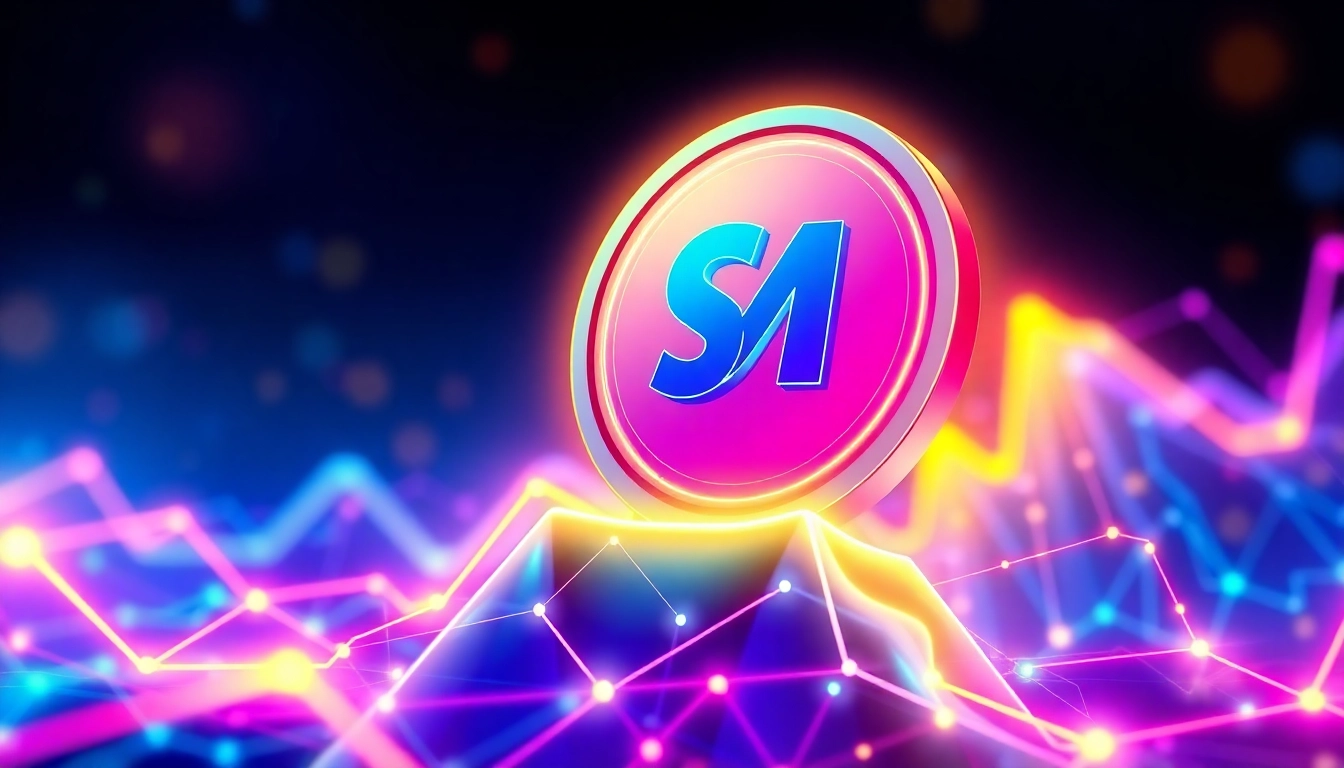A vibrant Solana Meme Coin illustration highlighting blockchain growth and community energy for