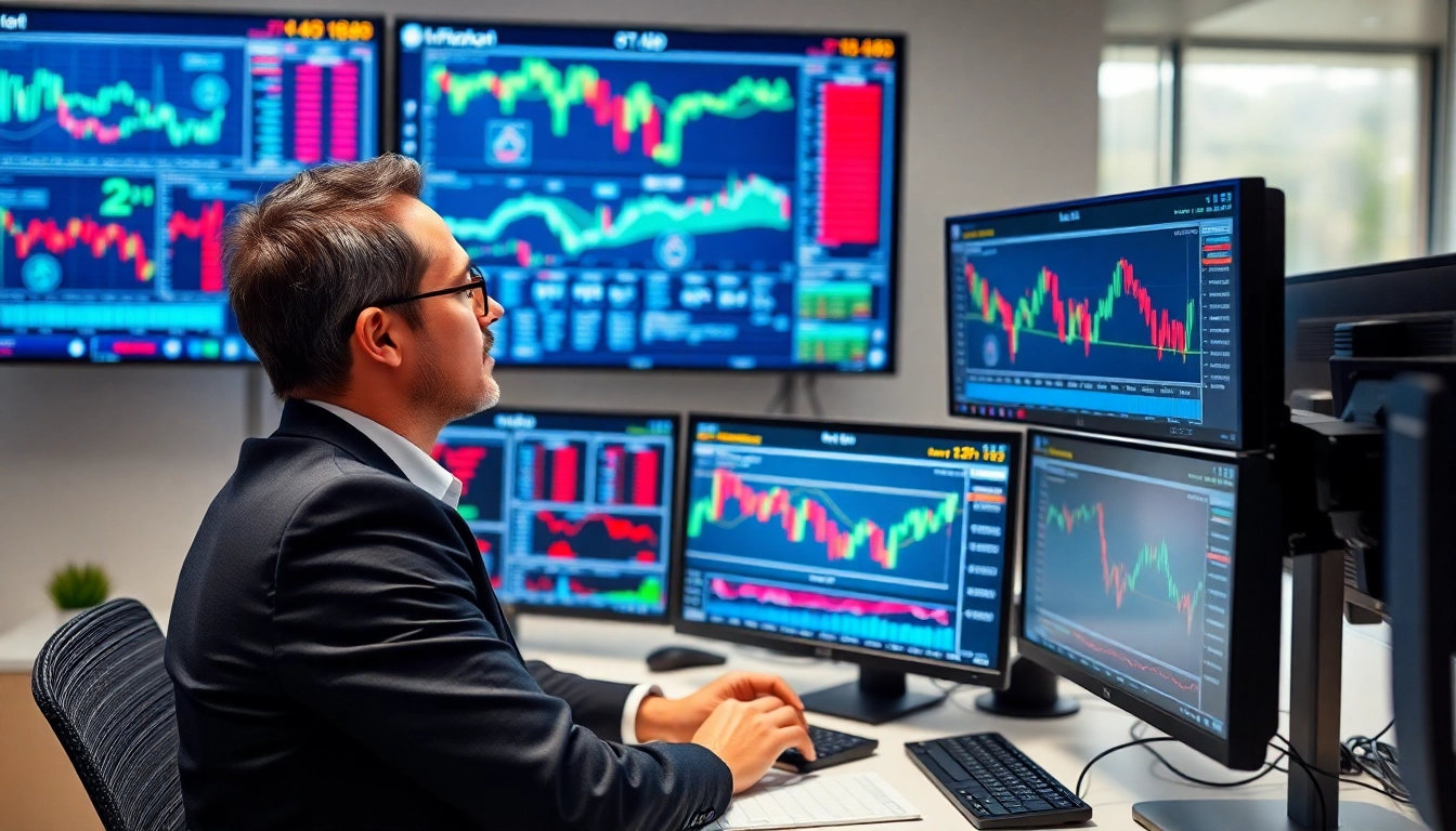 Stock and Shares News insights displayed on financial analyst chart screens in a modern office